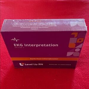 NWOT Level Up RN EKG Interpretation Nursing Flashcards - Purple and Orange